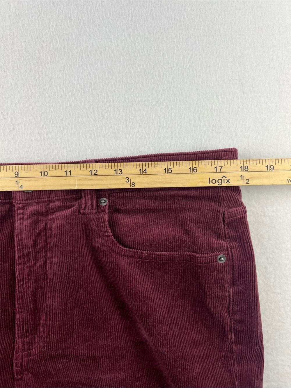 Quince Organic Stretch Corduroy Straight Leg Pant Barolo Burgundy 5 Pocket Sz 14 - Picture 8 of 12